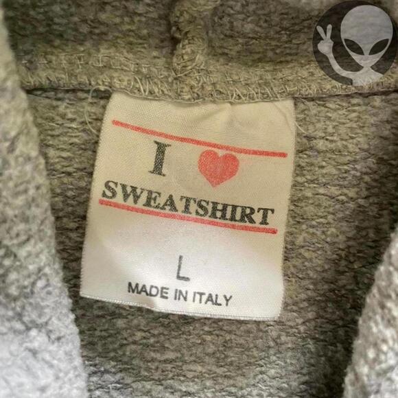 I Love Italy Sweatshirt Hoodie Large Grey Venezia Pullover Vintage - Picture 4 of 5